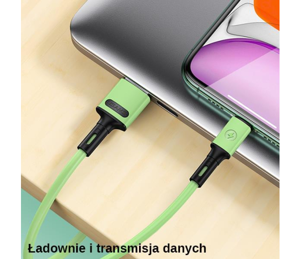 USAMS Kabel U52 USB-C 2A Fast Charge 1m zielony/green - 1569073 - zdjęcie 2